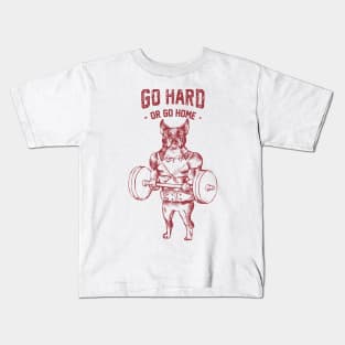 Go Hard or Go Home  Boston Terrier Kids T-Shirt